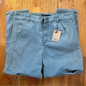 NWT - Built By Wendy New Wave Pants II Eucalyptus Green 100% Cotton Size 28